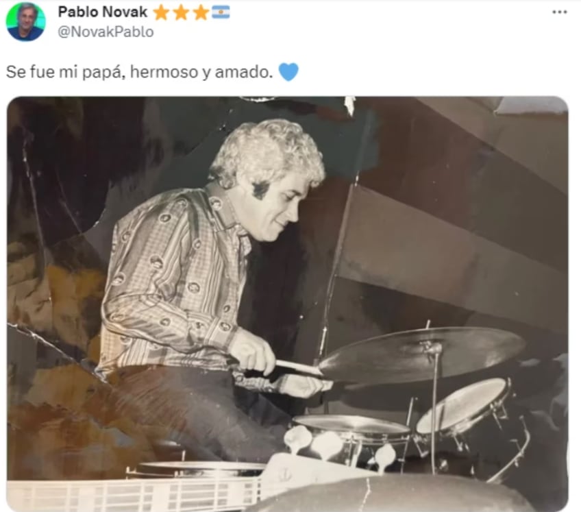 Pablo Novak se despide de su papá, Chico Novarro