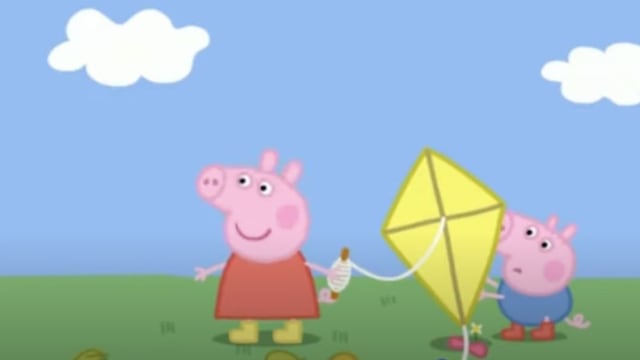 Peppa Pig y George vuelan cometas