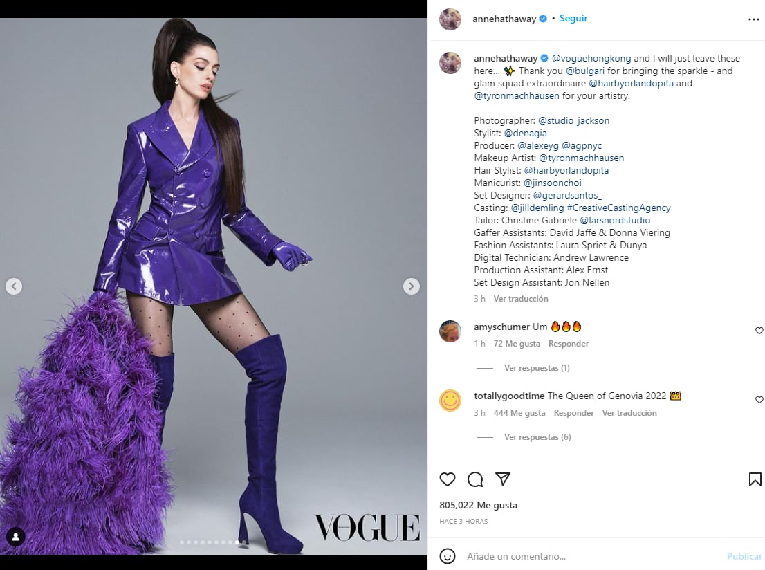 Anne Hathaway para Vogue Hong Kong