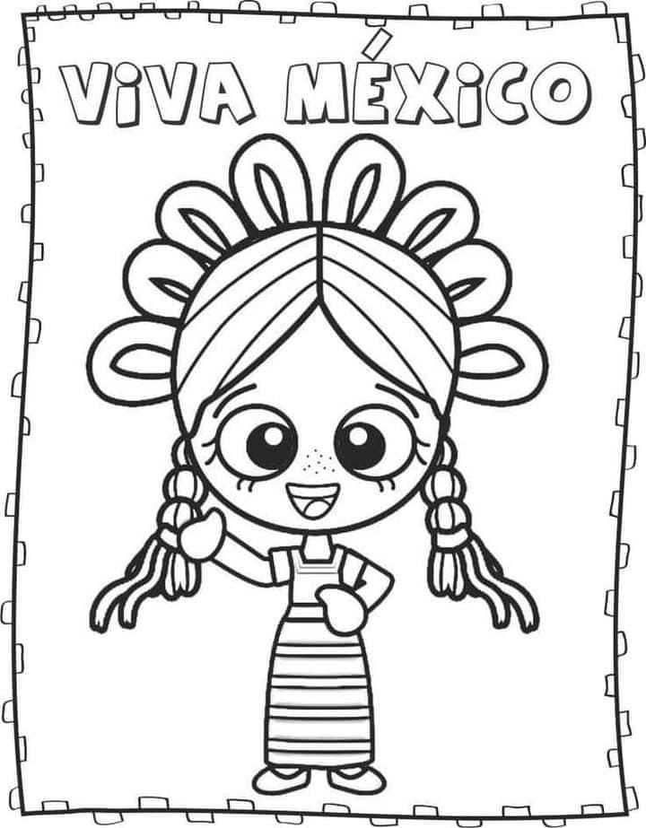 Dibujos animados del 15 de septiembre para colorear