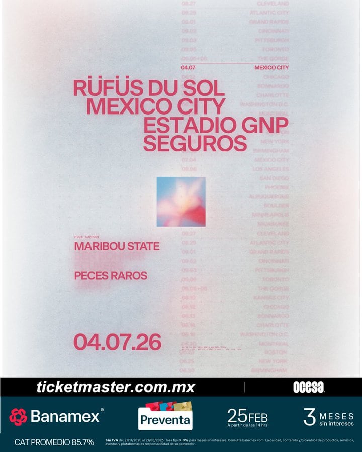 Rüfüs Du Sol anuncia concierto único en el Estadio GNP Seguros: fecha y boletos