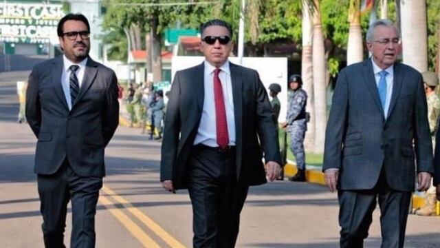 Juan de Dios Gámez, alcalde de Culiacán, Enrique Inuzunza, Srio. de Gobierno y Rubén Rocha Moya