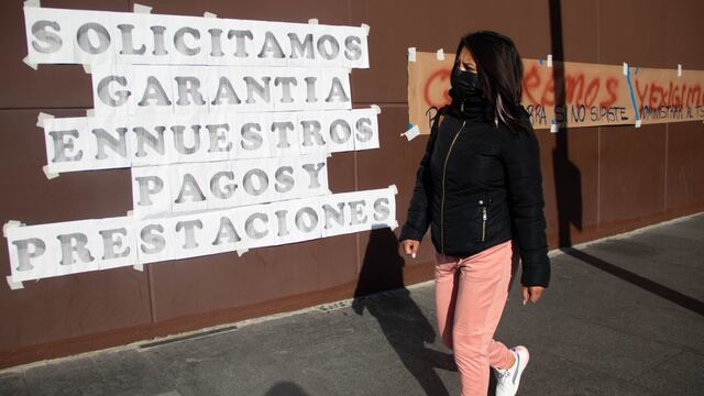 Protesta por el pago del aguinaldo