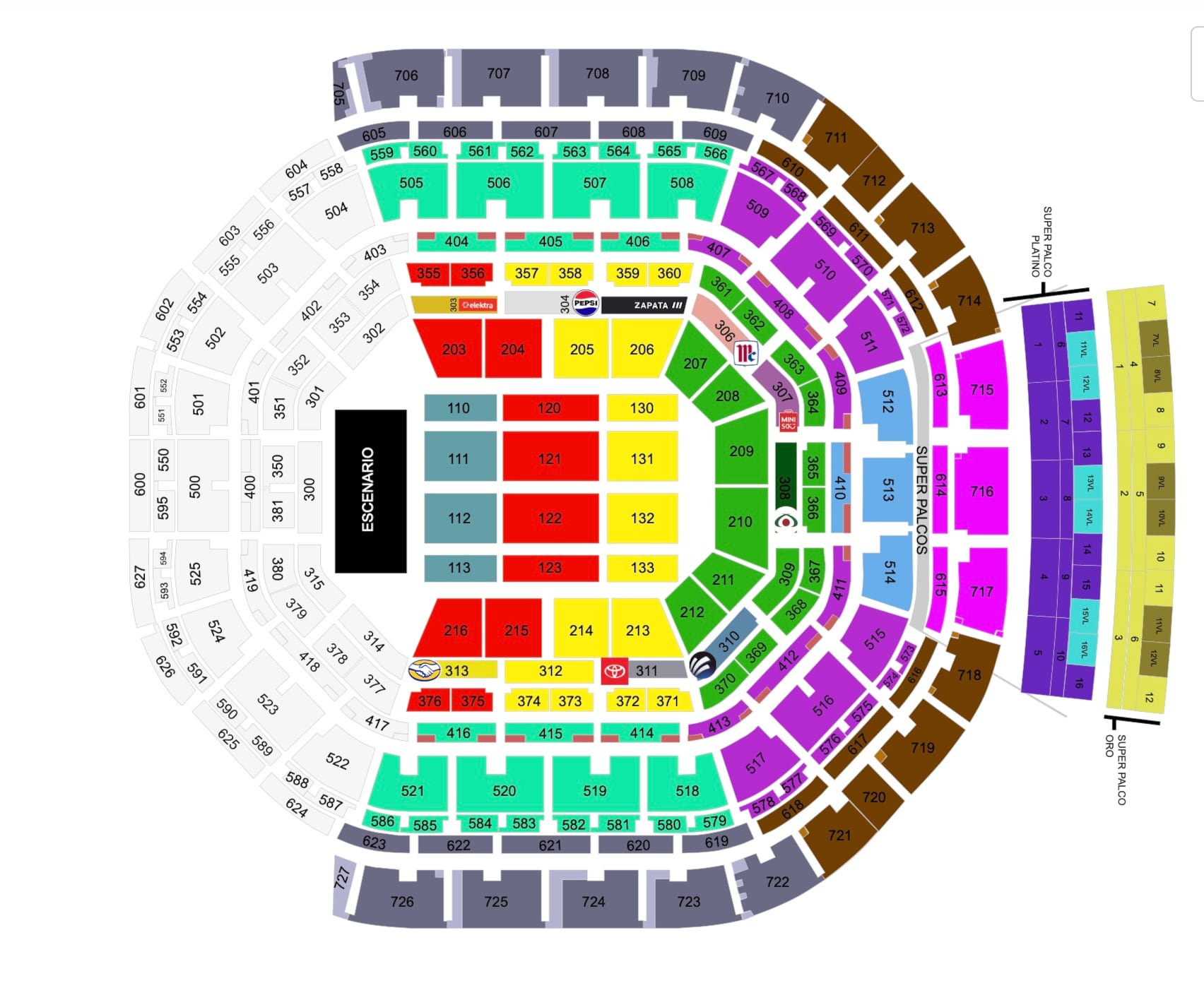 Mapa Arena CDMX