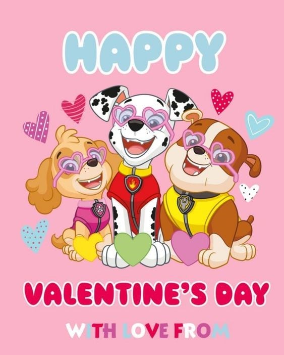 Fondos Paw Patrol de San Valentín para descargar