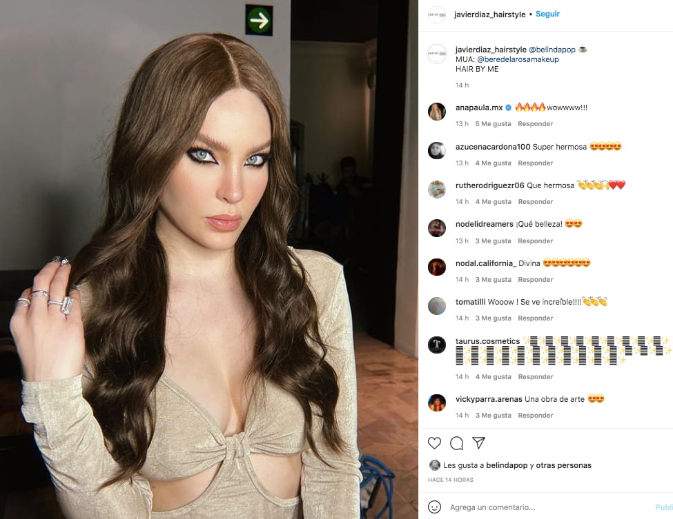 Belinda luce nuevo tono de cabello