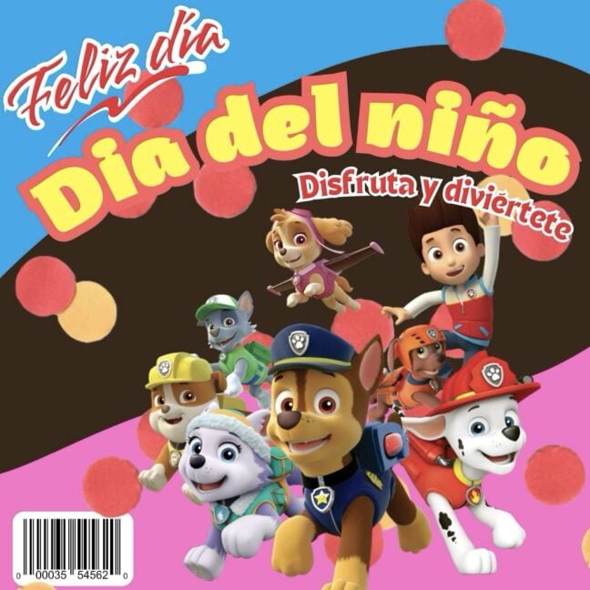Tarjeta de Paw Patrol para el Día del Niño Duvalín