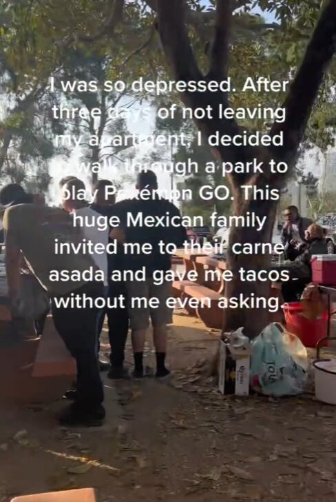 Revela que familia mexicana la invitó a su carnita asada y le hizo su día