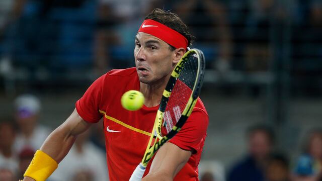Nadal en un partido de la ATP Cup