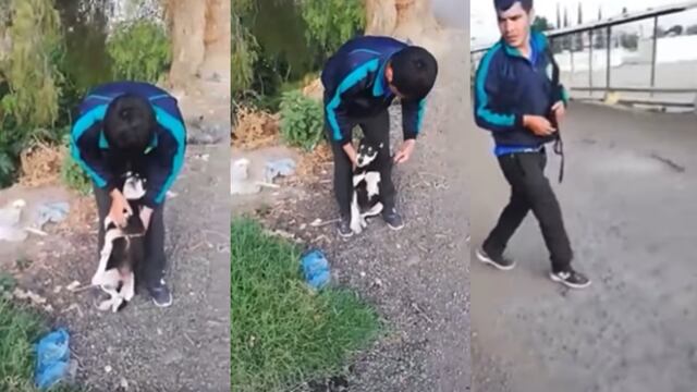 Amarra y lanza a perro en río de Chiconcuac