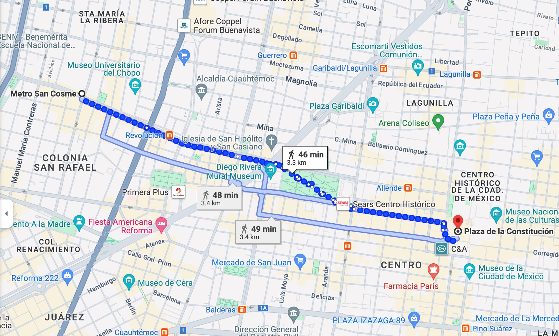 Posible ruta de la marcha de la CNTE el 15 de mayo en la CDMX