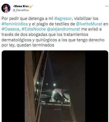 Tuit de María Elena Ríos