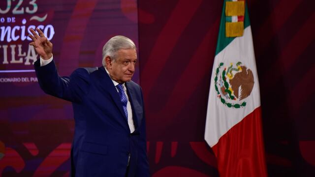 Andrés Manuel López Obrador, presidente de México, al finalizar la conferencia de prensa matutina en Palacio Nacional.
