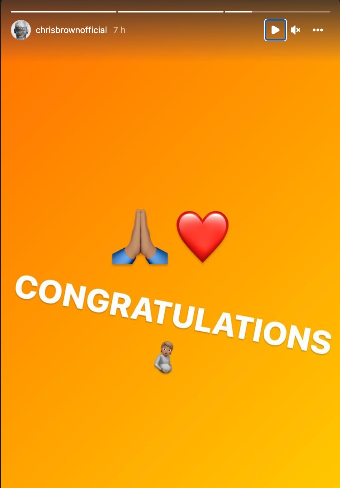Chris Brown felicita a Rihanna por el nacimiento de su bebé