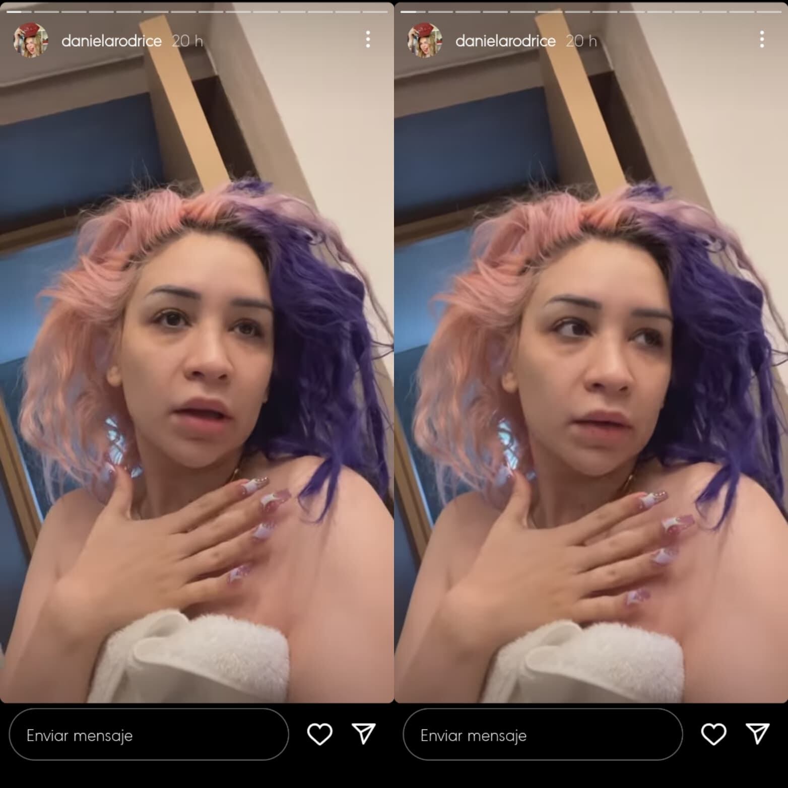 Daniela Rodrice sin bañarse.