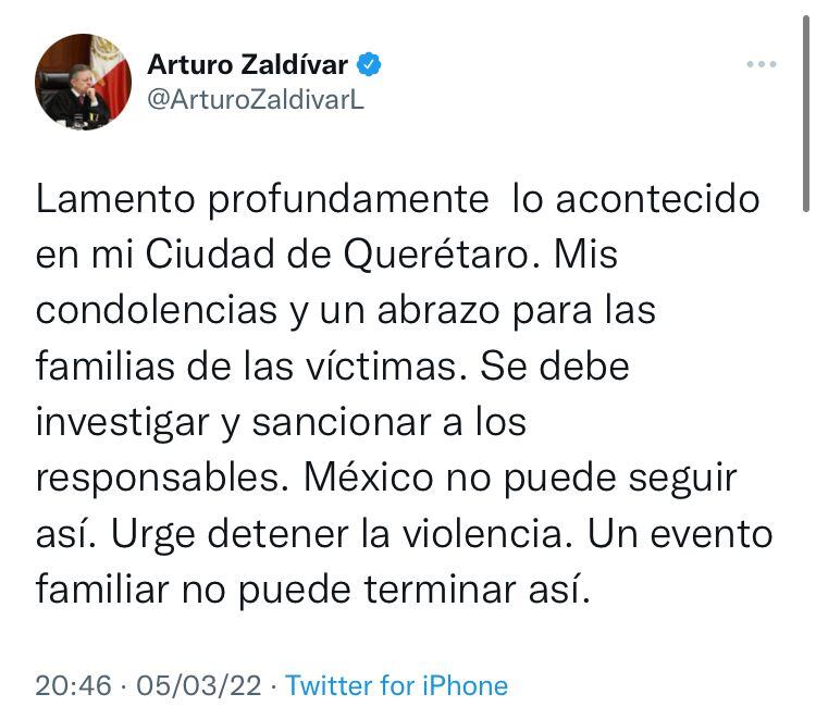 Arturo Zaldívar en Twitter