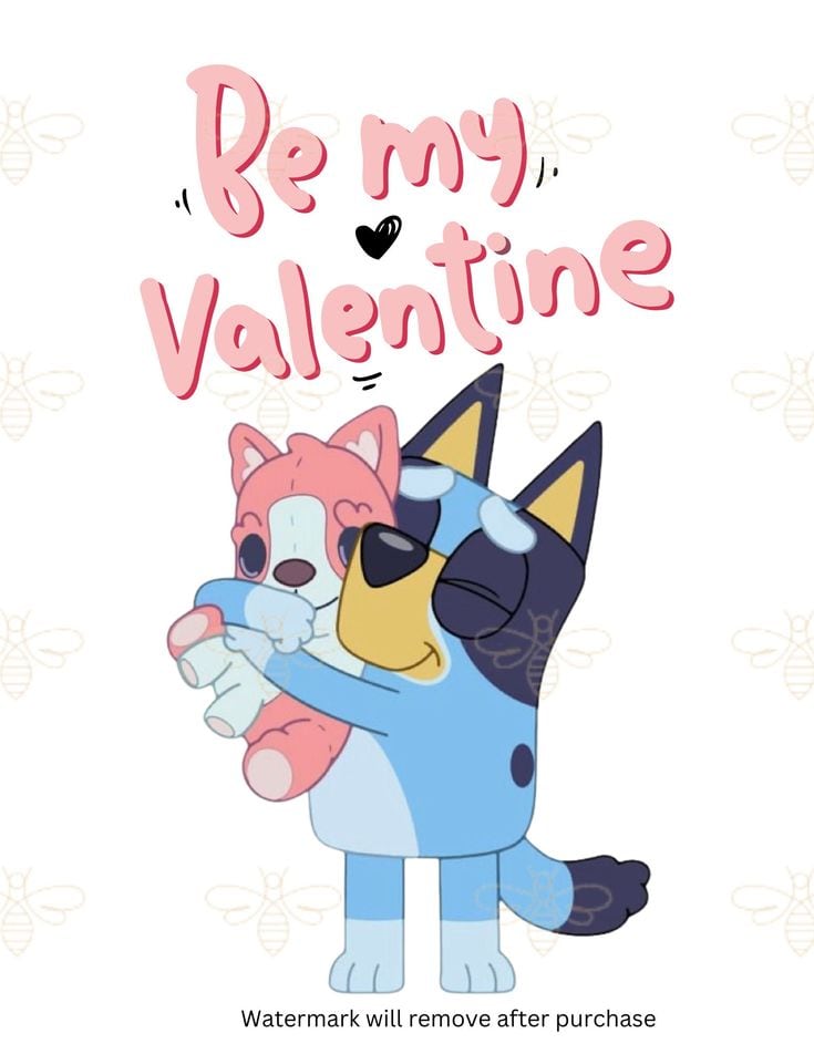 Fondos de pantalla para smartphone de San Valentín: Bluey “Be my Valentine”