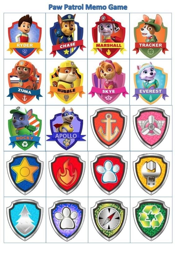 Paw Patrol memorama