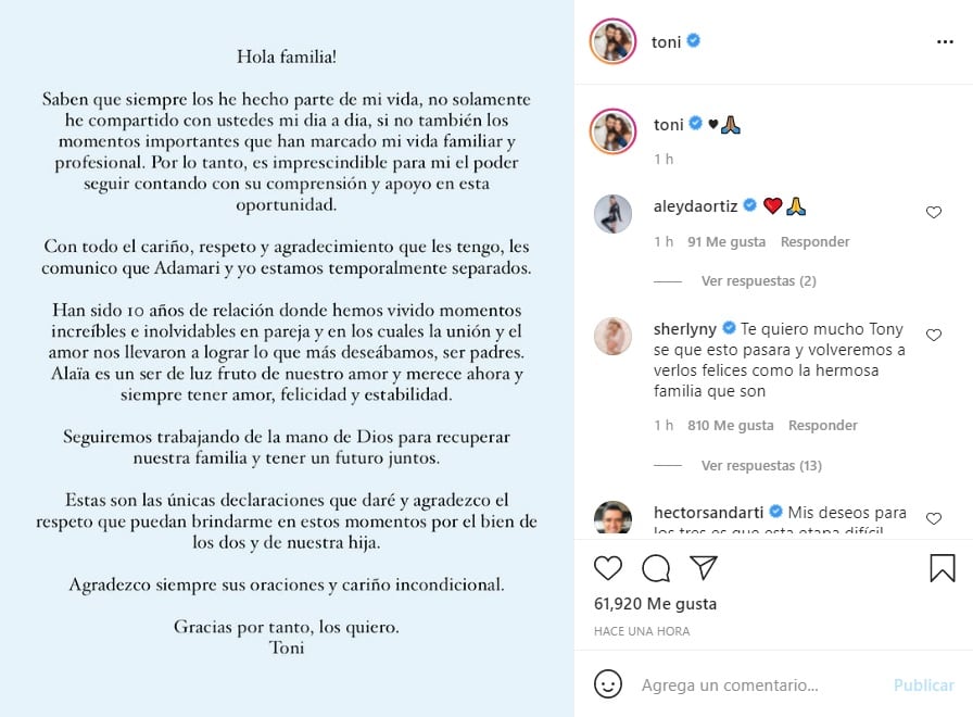 Toni Costa separación de Adamari López