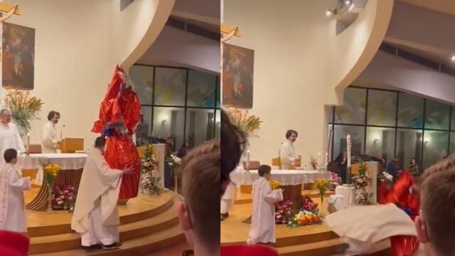 Sacerdote da un mal paso y destroza estatua religiosa