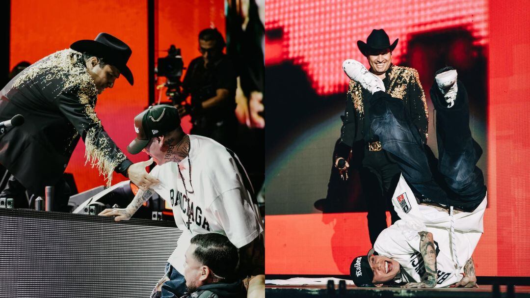 VIDEO: Santa Fe Klan se trepa a cantar con Julión Álvarez en concierto de Los Ángeles