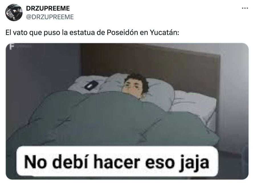 Memes de la estatua de Poseidón en Yucatán