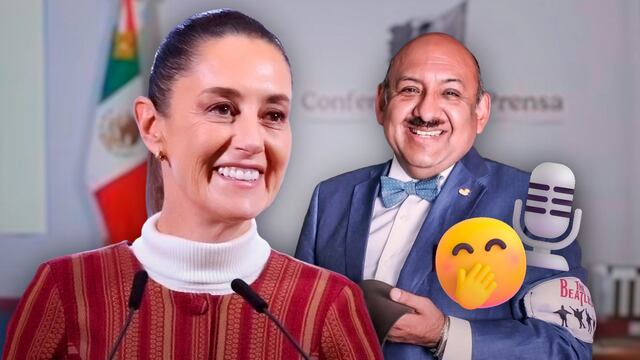 Claudia Sheinbaum no se aguantó la risa con Lord Molécula en la Mañanera del Pueblo.