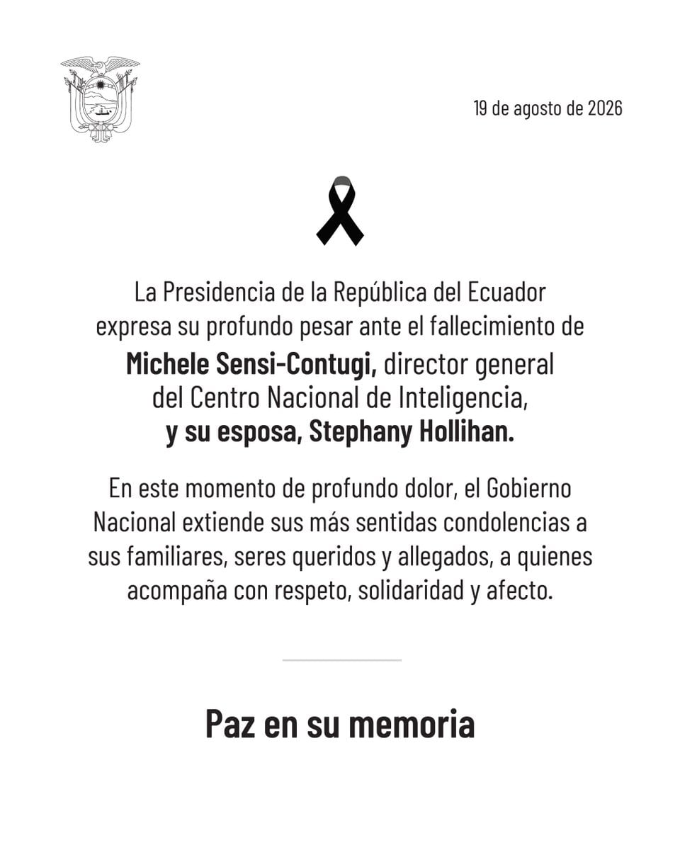 Comunicado muerte de Michele Sensi-Contugi