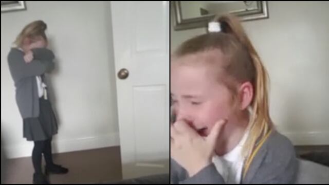 Niña llora papá cáncer