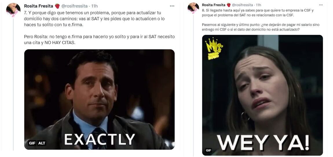Hilo de Twitter sobre la Constancia de Situación Fiscal