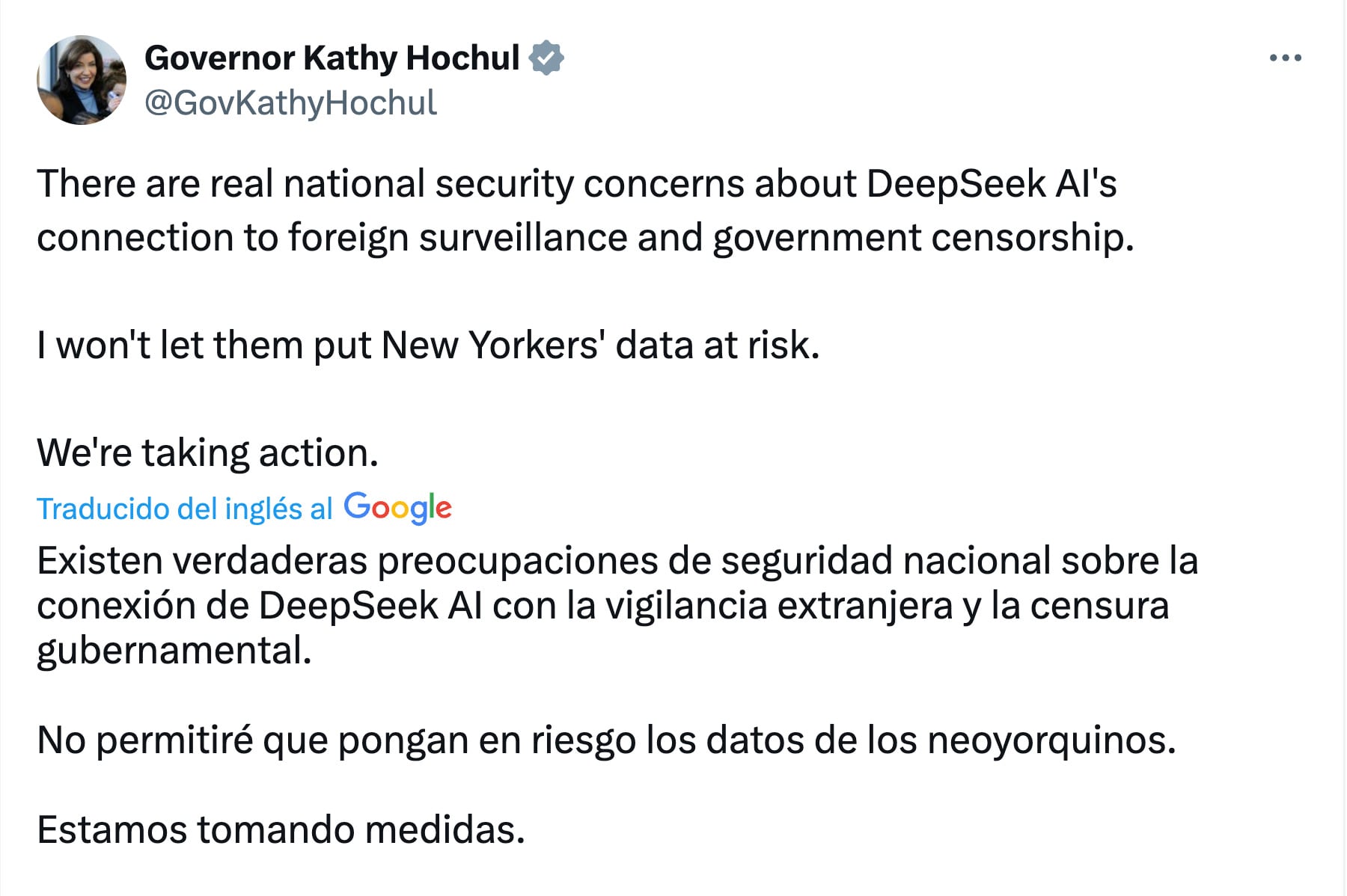 Nueva York prohíbe DeepSeek