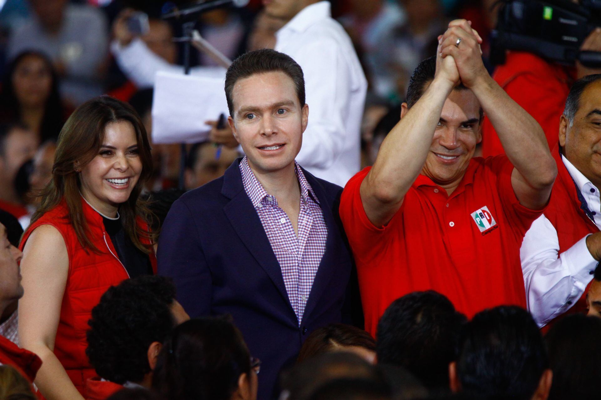Manuel Velasco y Alejandro Moreno en marzo de 2017