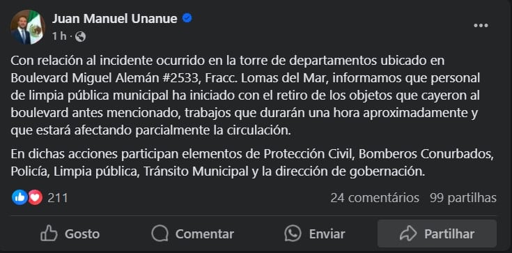 Explosión en torre Colinas del Mar