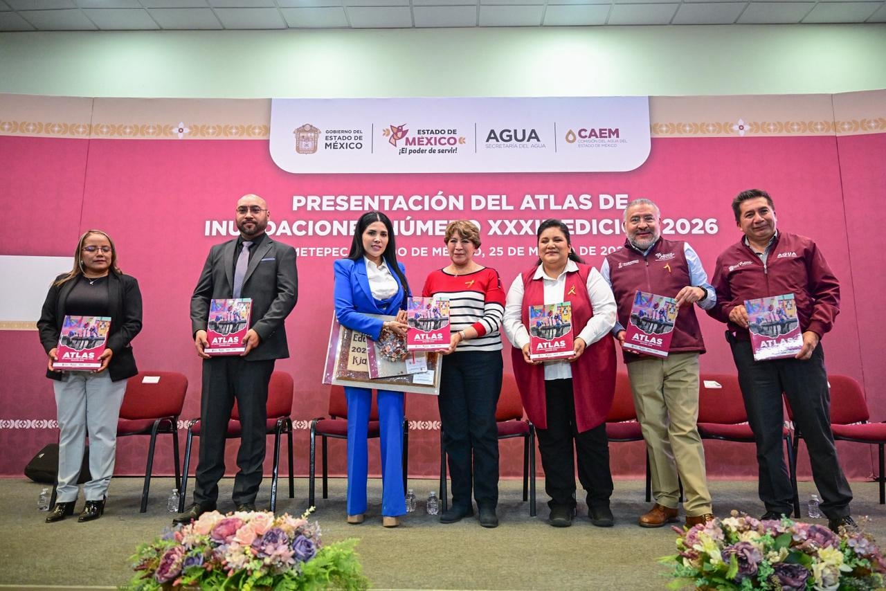 Delfina Gómez presenta el Atlas de Inundaciones 2026 para el Edoméx.