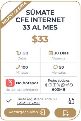 Paquete CFE internet