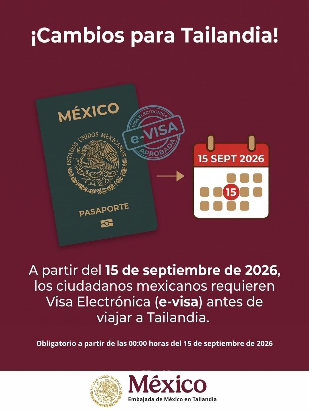 Mexicanos deberán tramitar visa a Tailandia