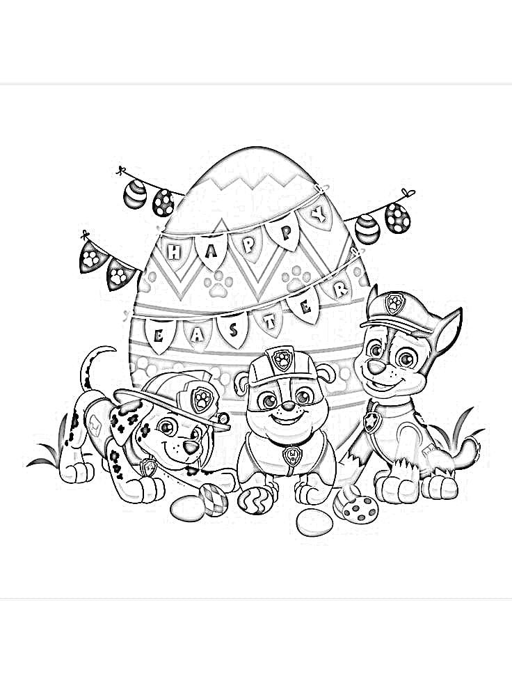 Dibujos de Chase dePaw Patrol: Pascua