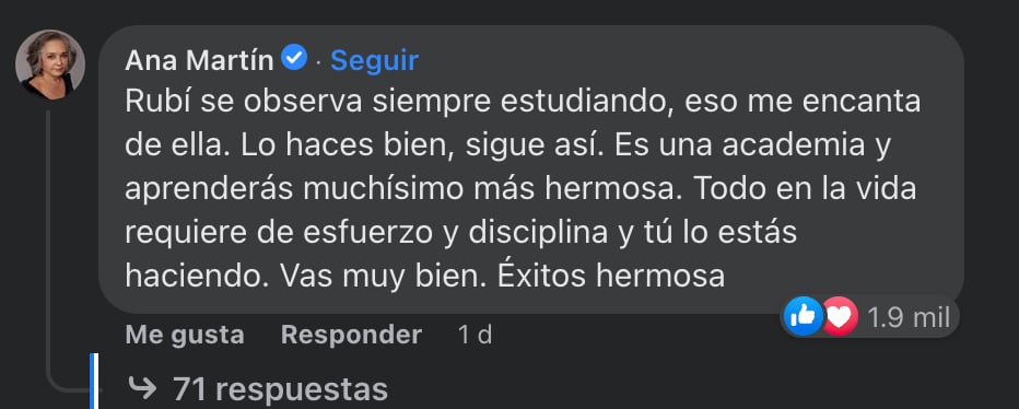 Ana Martín apoya a Rubí de La Academia