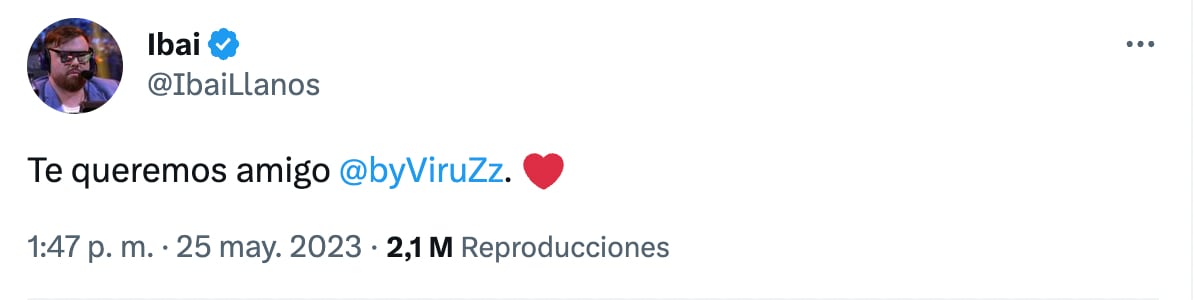 Ibai Llanos manda su apoyo a Viruzz