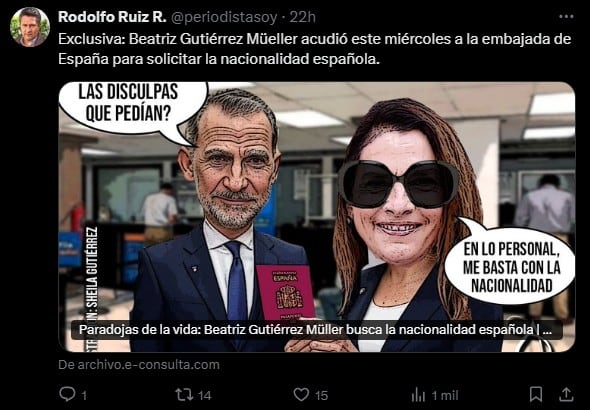 Beatriz Gutiérrez habría solicitado nacionalidad española.