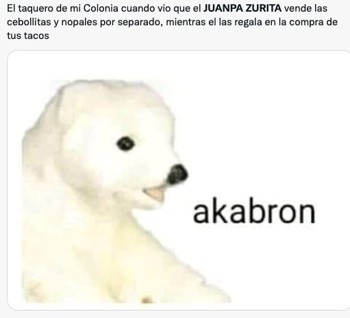 Meme de Juanpa Zurita y sus tacos La Milagrosa.