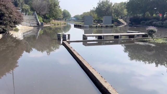 Inundación en Parque Lineal de Venustiano Carranza