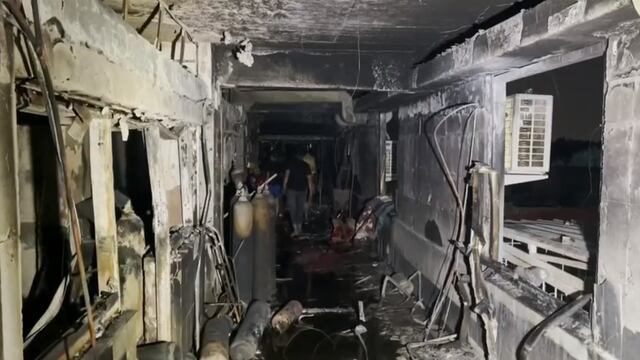 Incendio hospital irak