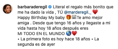 Bárbara de Regil festeja el cumpleaños de su hija Mar de Regil.