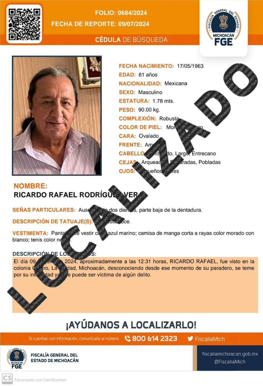 Localizan al periodista Ricardo Rodríguez Vera