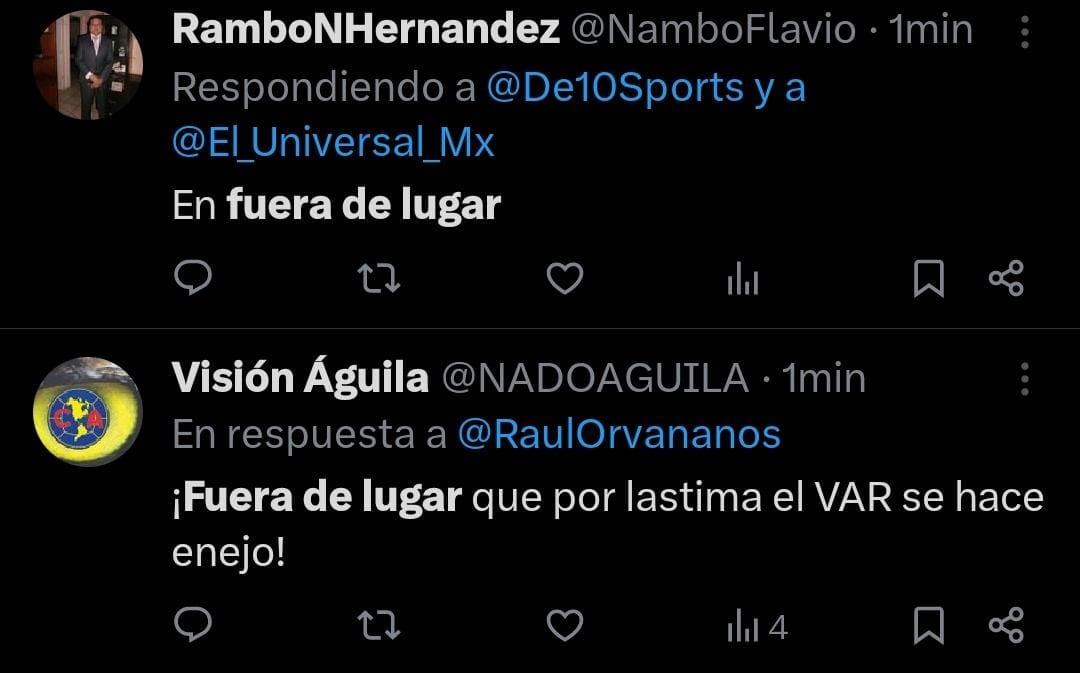 Comentario sobre el gol de Chicharito.