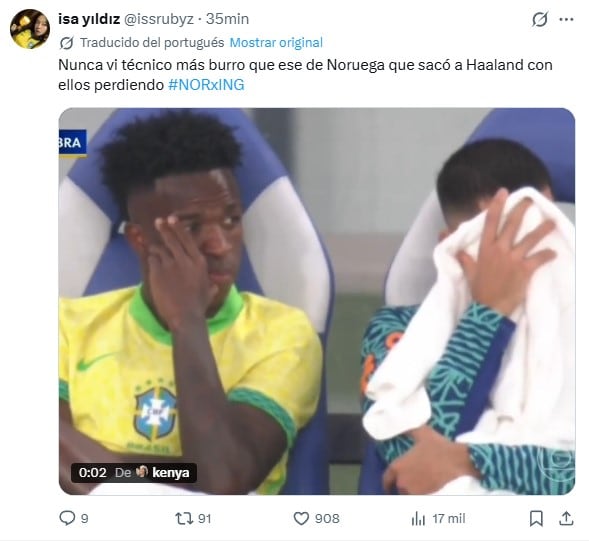 Memes eliminación de Erling Haaland y Noruega del Mundial 2026