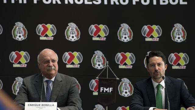 Enrique Bonilla, presidente de Liga MX y Yon de Luisa, mandamás de la FMF