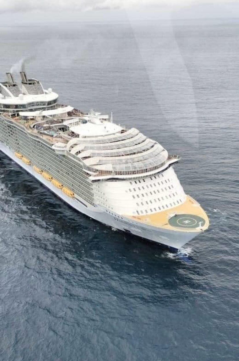 El crucero Harmony of the Seas de Royal Caribbean encontró a 6 pescadores y su perrito