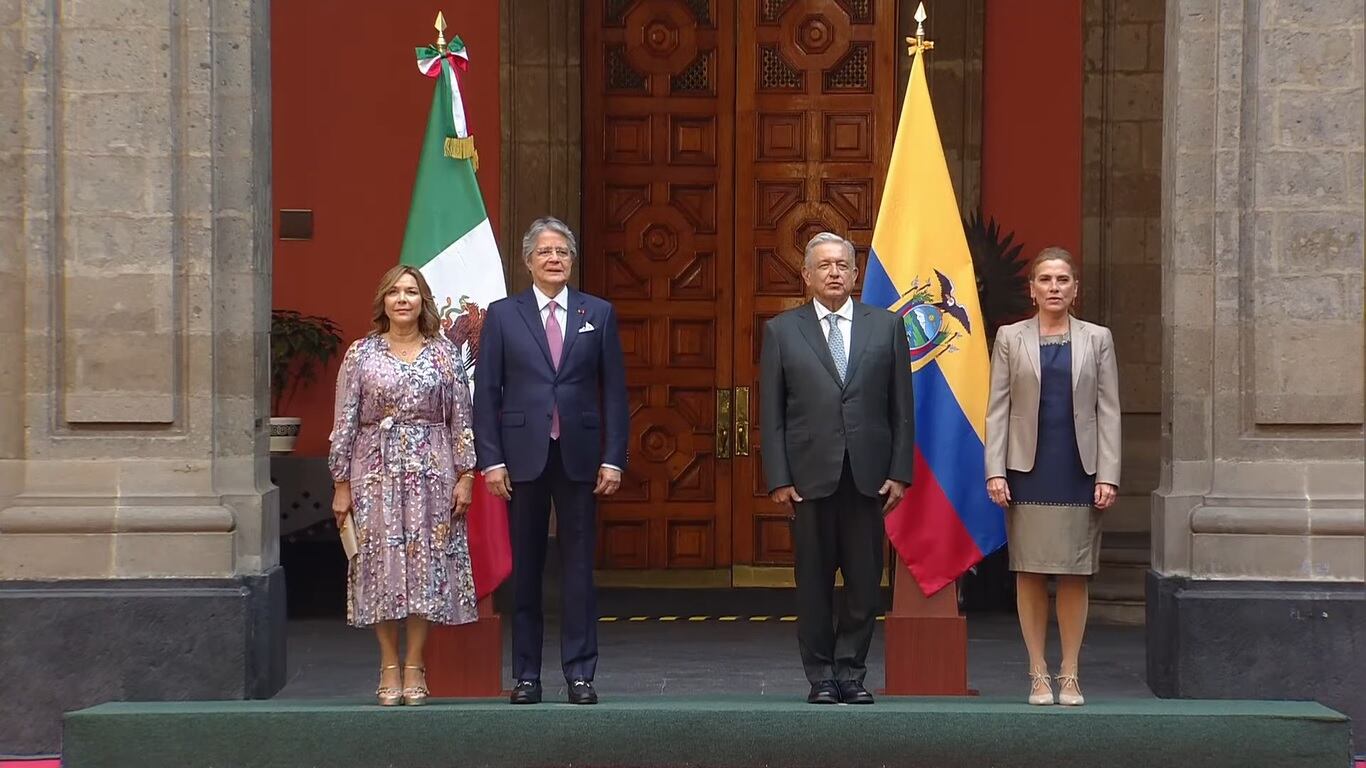 AMLO recibe a Guillermo Lasso en Palacio Nacional